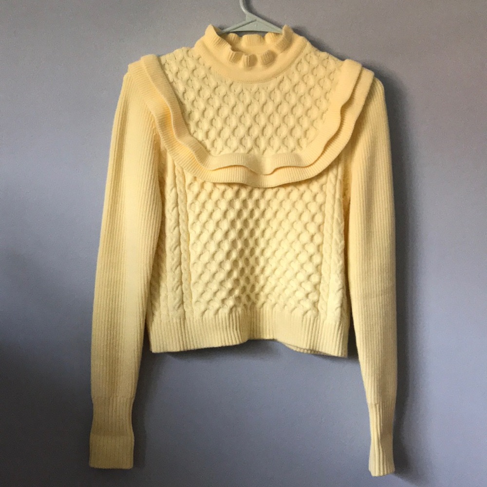 ZARA_Knit yellow Sweater_Size M